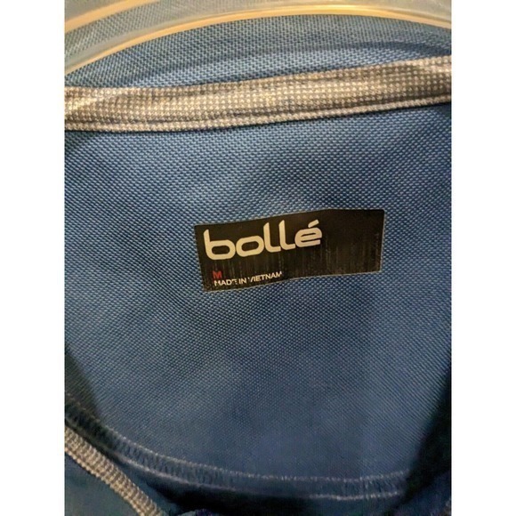Bolle Golf Shirt medium Polo Short‎ Sleeve Blue gray blue polyester - Picture 3 of 3
